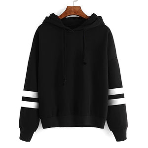 Hooded Contrast Stripes Casual Loose Hoodie